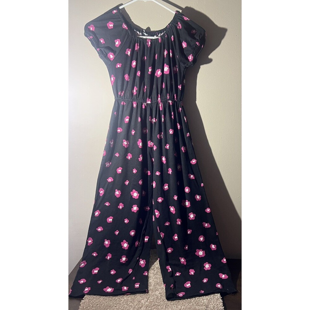Buttercup Jumper Girls Size 7/8  Black With Pink Flowers